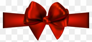 Red Ribbon With Bow Png Clip Art - Transparent Background Red Ribbon Bow