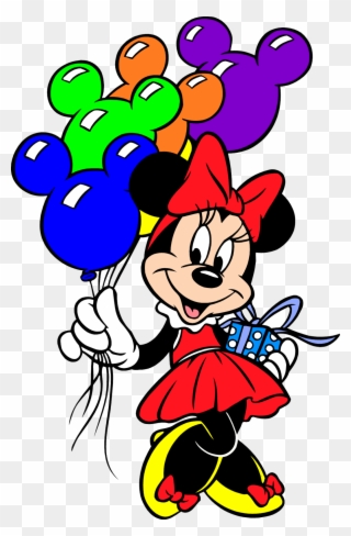 Congratulations Clipart Gambar - Minnie Mouse Con Globos - Png Download
