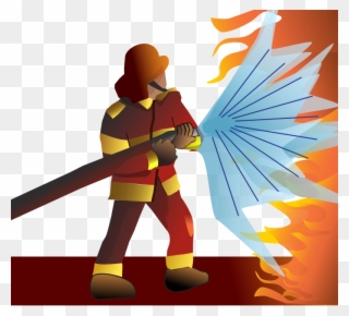 Download Firefighter Putting Out Fire Clipart Firefighter - Firefighter Clip Art - Png Download