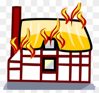 Bridge Clipart On Fire - Building On Fire Cartoon - Png Download
