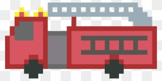 Pixel Art Firefighter Drawing Computer Icons - Pixel Fire Engine Clipart