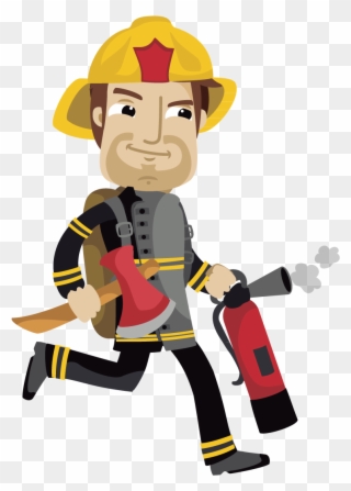 Fireman Vector - Firefighter Drawing Png Clipart