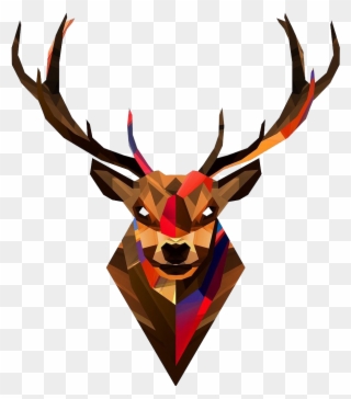 Deer Head Png - Geometric Deer Wallpaper Iphone Clipart