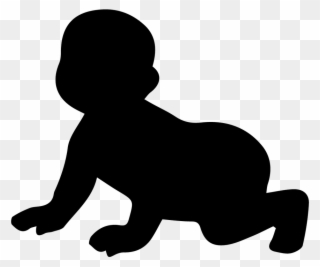 Baby Crawling Silhouette - Baby Crawling Silhouette Clipart - Png Download