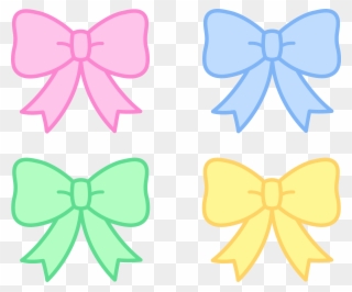 Cute Pastel Holiday Bows - Ribbon Pastel Clipart - Png Download