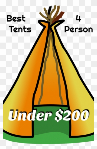 Best 4 Person Camping Tents Under $200 - Tipi Clip Art - Png Download
