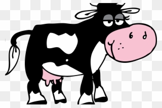 Farming Clipart Dairy Farm - Cow Cartoon Transparent Png