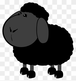 Farm Lamb Clipart - Cartoon Black Sheep - Png Download