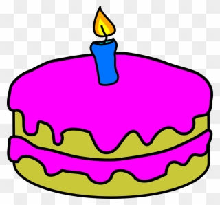 Bday Jala Pearson - Birthday Cake 1 Candle Clipart
