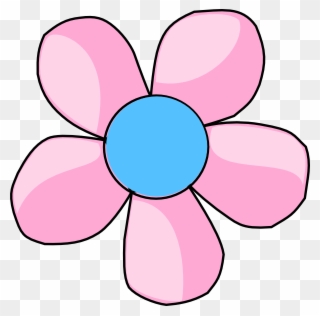 Daisy Pink And Blue Clip Art At Clker - Flower With Five Petals Clipart - Png Download