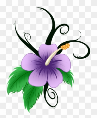 Tremendous Hawaiian Flowers Cartoon Flower Clip Art - Hawaiian Flower Clipart Hd - Png Download