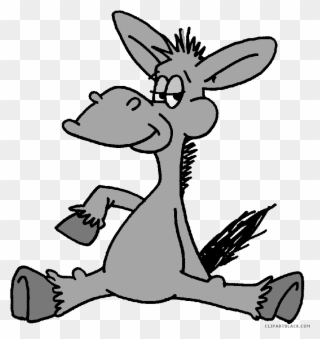 Cartoon Donkey Animal Free Black White Clipart Images - Democrat I Go Donkey - Png Download
