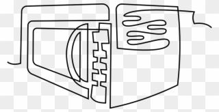Food From The Microwave - Microwave Images Black And White Clipart