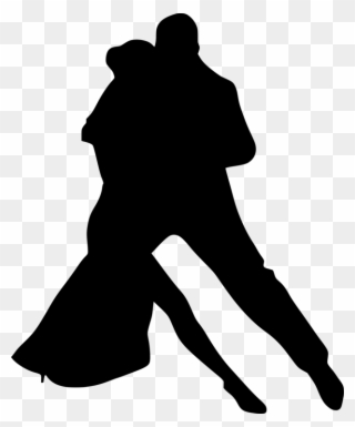 Silhouette Partner Dance Ballroom Dance Couple - Clipart Dancing Couple Black & White - Png Download
