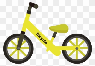 人気の♪ 子供の自転車（ペダルなし/ランニングバイク）黄色 イラスト Clipart