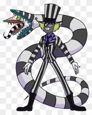 Black Hat Desguised As Beetlejuice For Haloween Clipart