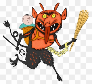 Krampus With Pagonis Clipart