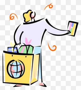 Vector Illustration Of Retail Department Store Shopper Clipart