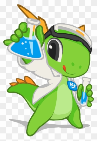 Kde Mascot Konqi For Science And Experimental Applications Clipart