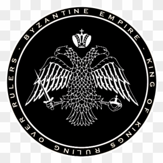 Byzantine Empire Black & White Double Headed Eagle Clipart