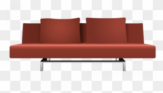 Futon Couch Red White Brown Leather Sleeper Fantastic Clipart