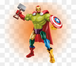 Five Avengers Mashed Into One Action Figure For Age Clipart