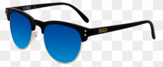 Black Florida Sunglasses Blue Mirror Lenses Clipart