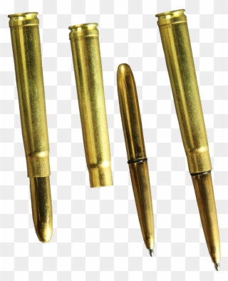 375 Mag Brass Bullet Pen Black Ink Clipart