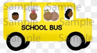 #522 Clip Art Bus With Kids - Png Download