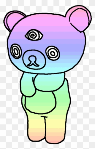 Psychedelic Dancing Bear Trippy Teddy Bear Rainbow Clipart