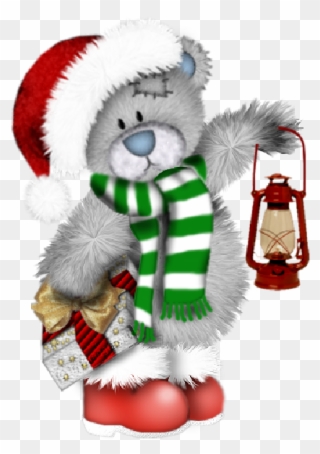 Merry Christmas - Cute Christmas Bear Clipart - Png Download