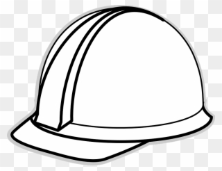 Helmet Clipart Construction Worker - Hard Hat White Cartoon - Png Download
