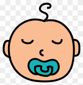 Sleeping Baby Icon - Cartoon Baby Pacifier Clipart