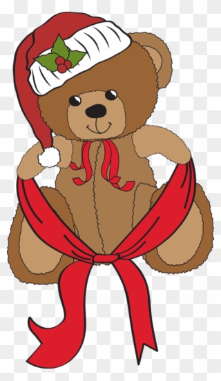 Gummy Bear Clipart Teddy Graham - Osi To De Navidad Con Un Regalo - Png Download