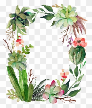 Cactus Clipart, Floral Wreath, Green Garland, Birthday - Isaiah 43 19 - Png Download