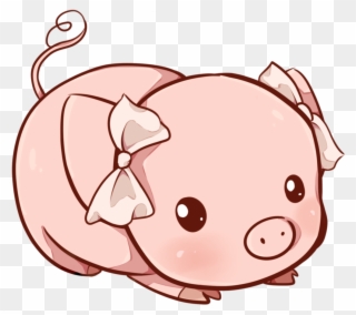 Pig Pink Cute Kawaii Heart Mud Dirty Pork Oink Animal - Kawaii Pigs Clipart