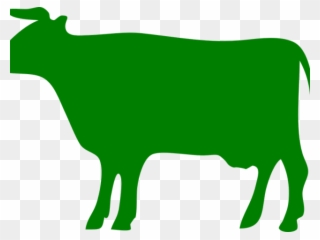 Food Clipart Cow - Green Cow Silhouette - Png Download