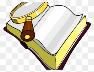 Glass Clipart Book - Magnifying Glass Over A Book Png Transparent Png