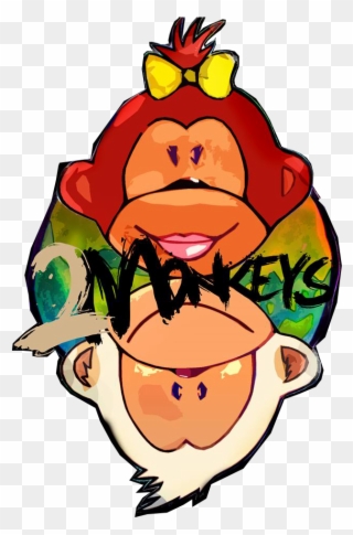 New Here - Two Monkeys Travel Logo Clipart