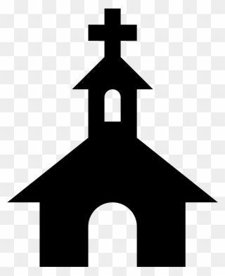 Simpleicons Places Church Black Silhouette With A Cross - Church Symbol For Map Clipart
