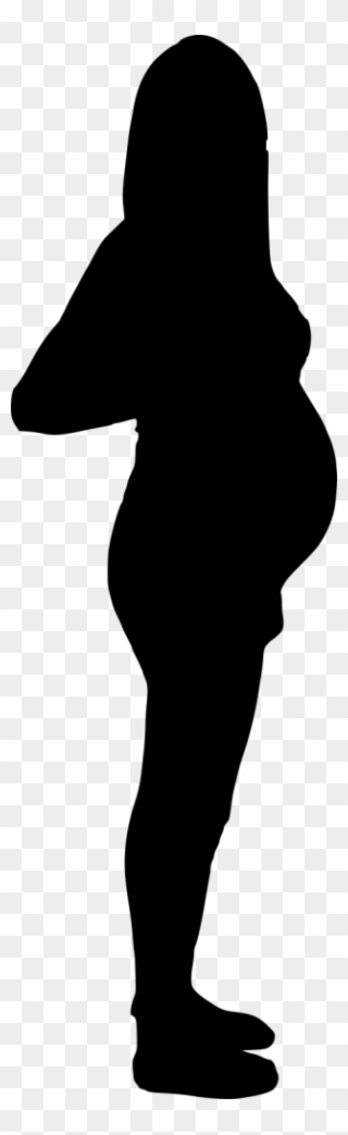 Pregnant Woman Silhouette Free Clip Art - Silhouette Of A Curvy Woman - Png Download