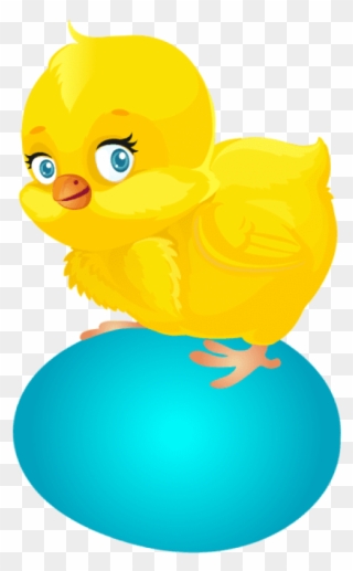 Blue Easter Egg And Chicken Png Png Clipart