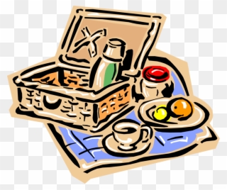 Transparent Stock Hamper With Thermos Coffee Image Clipart