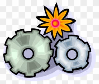 Vector Illustration Of Cogwheel Gear Mechanism Of Industrial Clipart