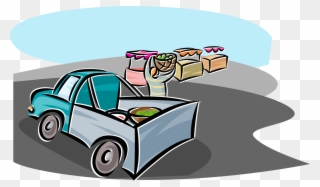 Vector Illustration Of Local Farmer Delivering Fresh Clipart