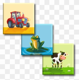 Frosch, Traktor, Kuh Clipart