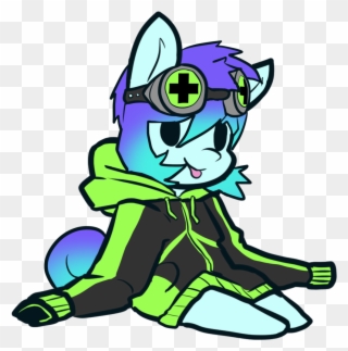 Neoncel, Chibi, Clothes, Earth Pony, Goggles, Hoodie, Clipart