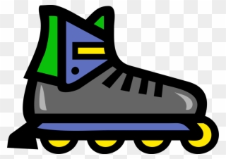 Vector Illustration Of Inline Roller Skates Or Rollerblades Clipart