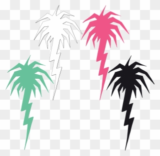 Lightning Palm Tree Diecut Sticker Pack Clipart