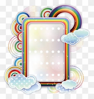 Borders And Frames Rainbow Cloud Clip Text - Vector Border - Png Download